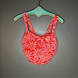 Free People Coral and Pink Floral Top